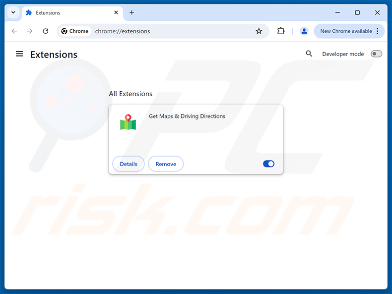 Suppression des extensions Google Chrome liées à Get Maps & Driving Directions (bestfreemaps.com)
