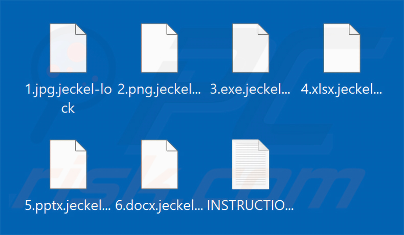 Fichiers chiffrés par le ransomware Jeckel (extension .jeckel-lock)