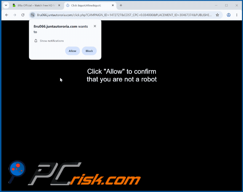 apparence du site Web juntautororia[.]com (GIF)