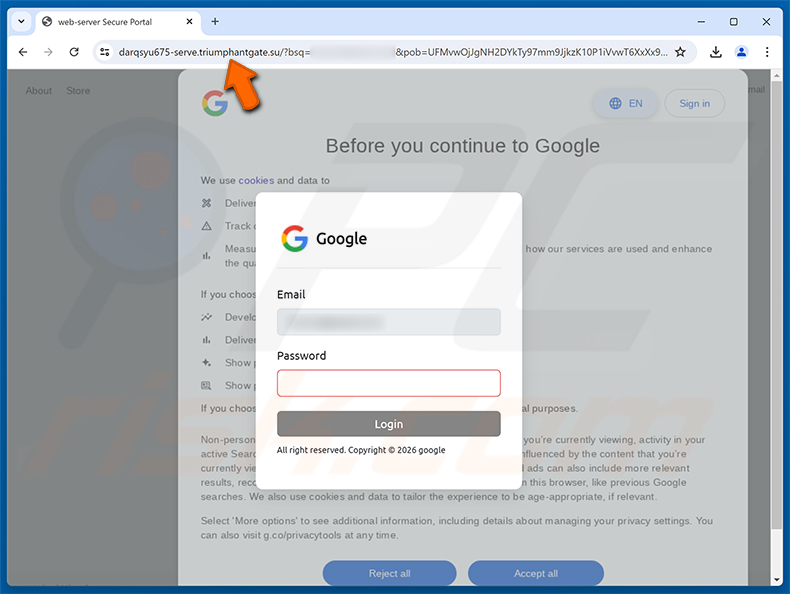 Page de phishing Messages Are On Hold