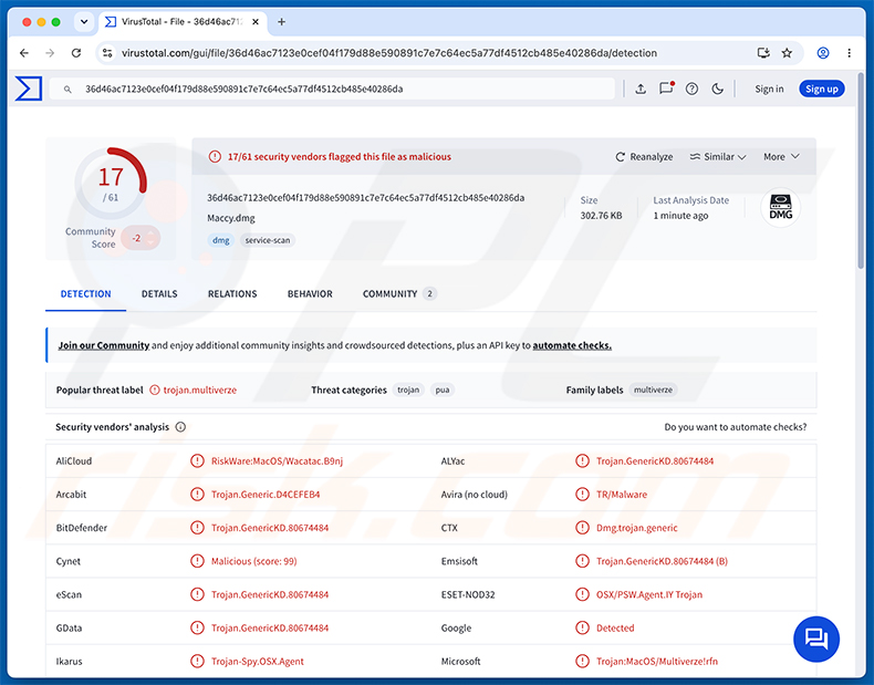 Faux site web utilisé pour distribuer le malware PamStealer