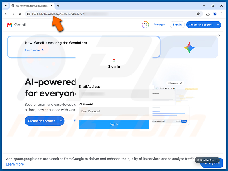 Page de phishing de Proposal Evaluation Completed arnaque par e-mail