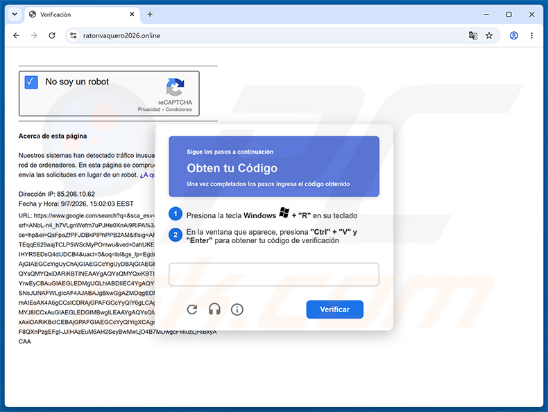 Fausse page CAPTCHA de diffusion ClickFix du trojan SCMBANKER