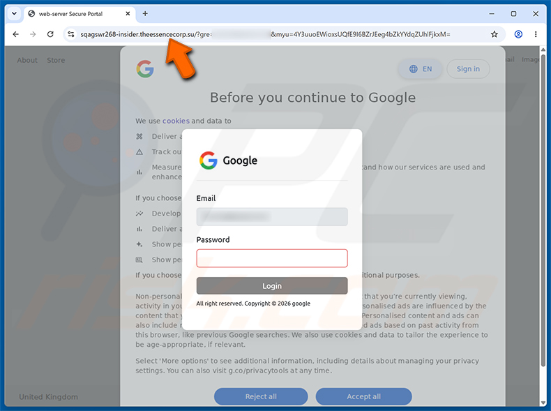 Page de phishing Security Verification Needed