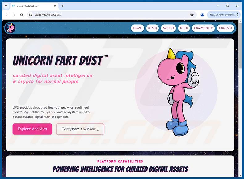 Site web réel d'Unicorn Fart Dust ($UFD) Allocation (unicornfartdust.com)