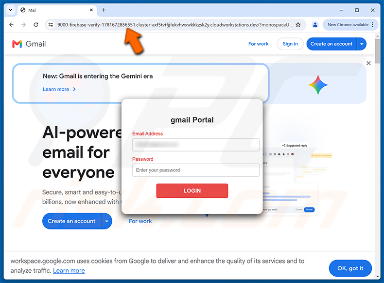 Page de phishing Unresolved Inbound Items arnaque par e-mail