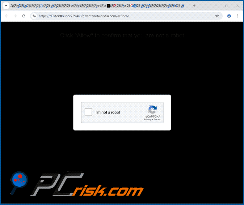 apparence du site web vantanetworktin[.]com (GIF)
