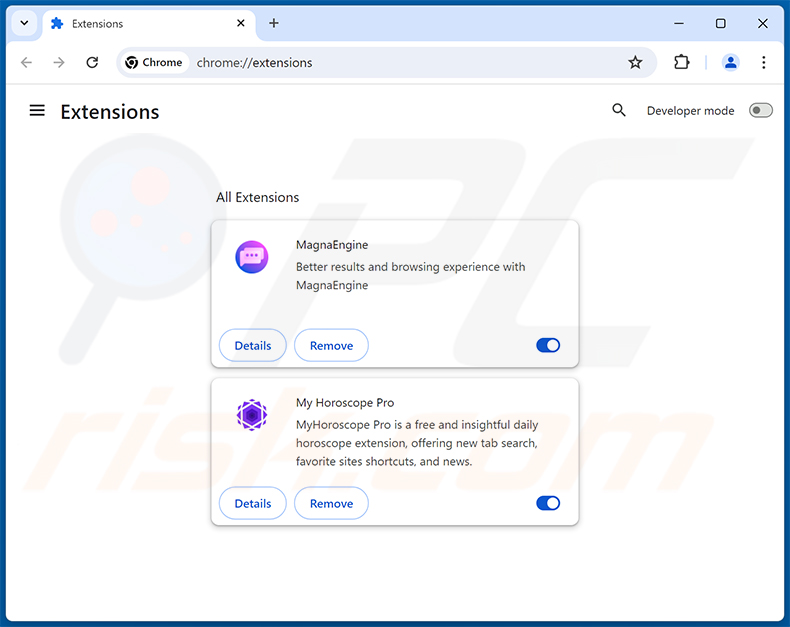 Suppression des extensions Google Chrome liées à astridresearch.com