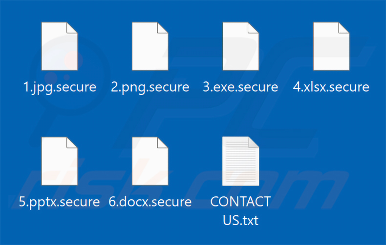 Fichiers chiffrés par Fiasco Ransomware (extension .secure)