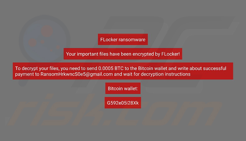 Fond d'écran du bureau de FLocker Ransomware