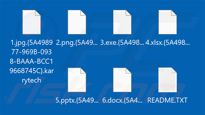 Fichiers chiffrés par le ransomware KarryTech (extension .karrytech)