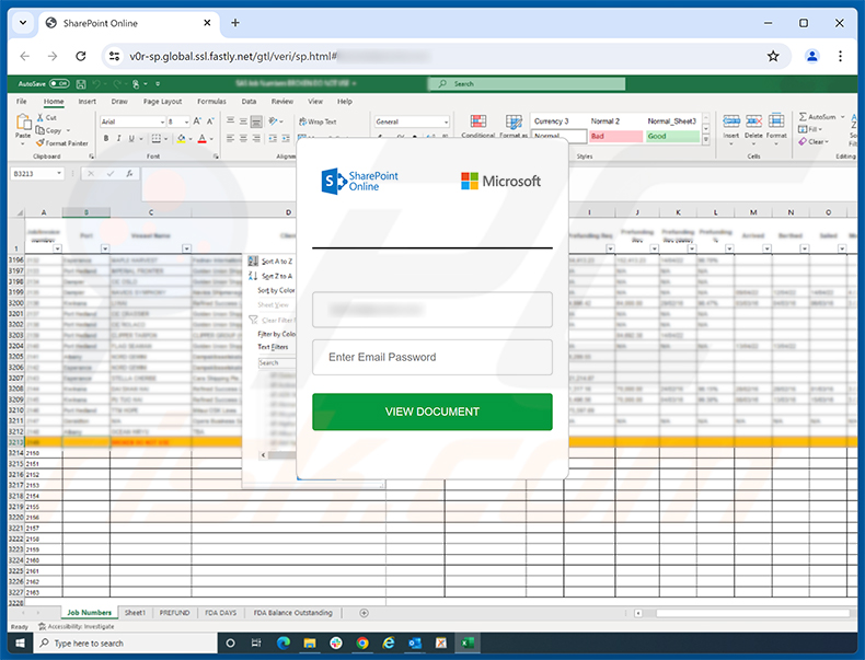 Page de phishing QuickBooks - Payment Overdue arnaque par e-mail
