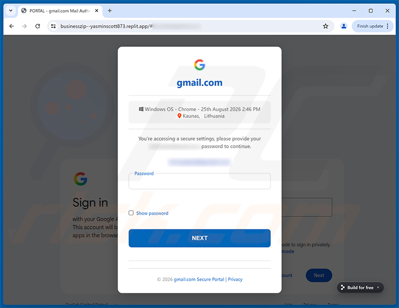 Page de phishing Request To Permanently Delete Your Account