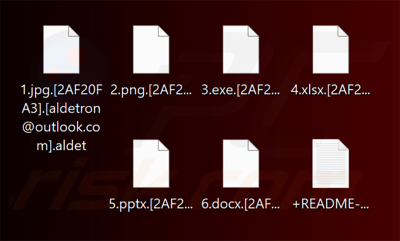 Fichiers chiffrés par le ransomware Aldet (extension .aldet)