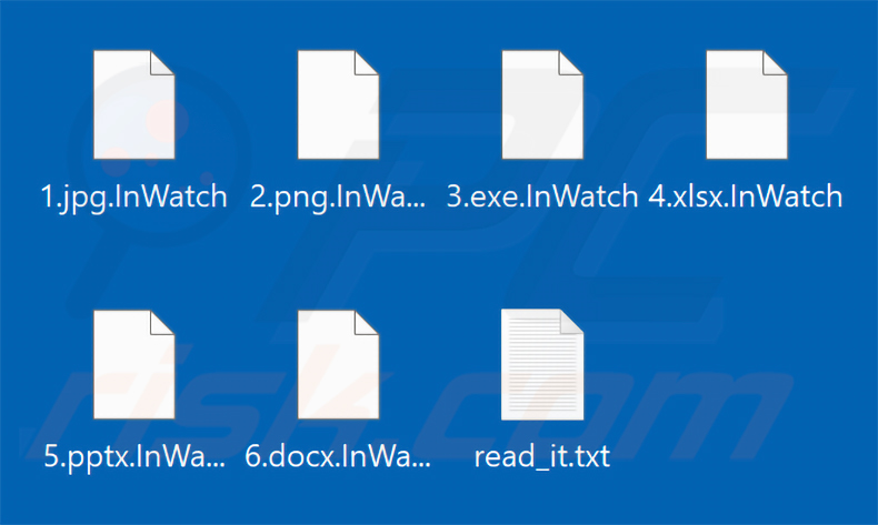 Fichiers chiffrés par InWatch ransomware (extension .InWatch)
