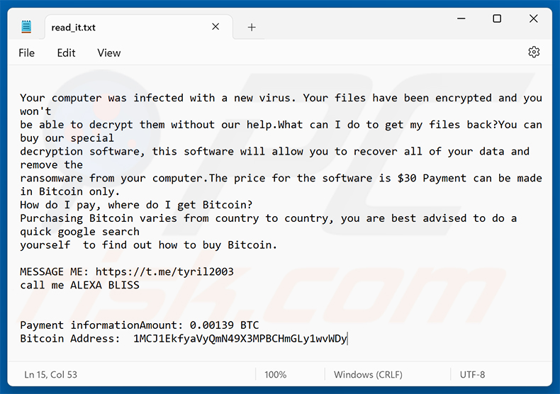 Demande de rançon InWatch ransomware (read_it.txt)