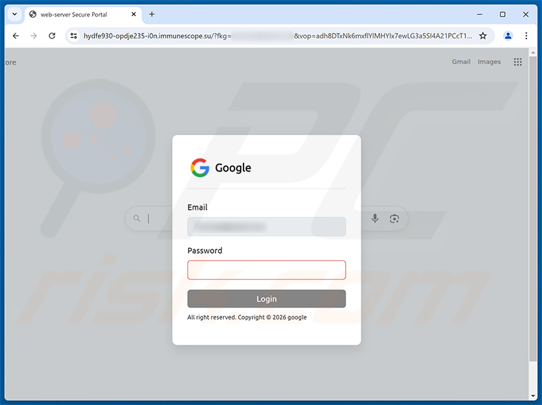 Page de phishing Login Attempt From An Unrecognized Location