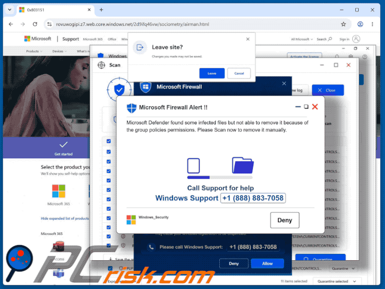 Arnaque du POP-UP Microsoft Firewall Alert (GIF)