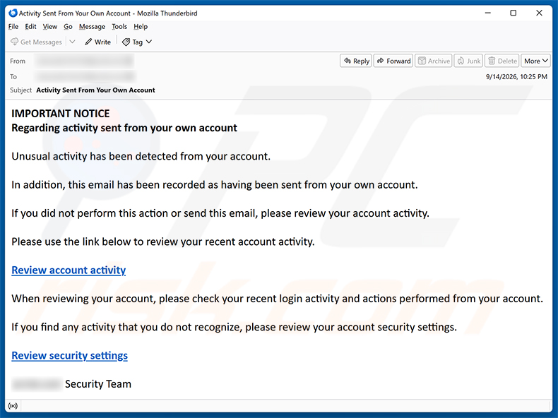 E-mail de spam faisant la promotion de l'arnaque du POP-UP Microsoft Firewall Alert (rovuwogipi.z7.web.core.windows[.]net)