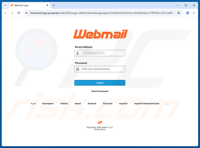 Page de phishing de l'arnaque Secure Your Account