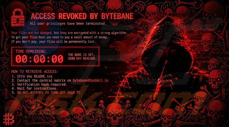 Fond d'écran du ransomware ByteBane