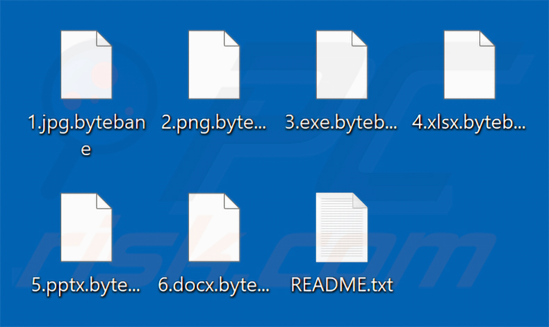 Fichiers chiffrés par le ransomware ByteBane (extension .bytebane)