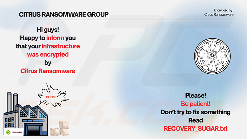 Fond d'écran du bureau du ransomware Citrus