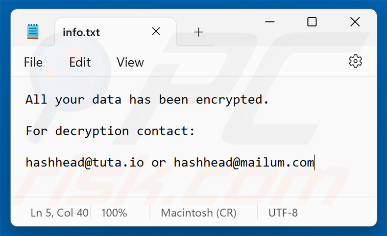 Note de rançon du ransomware Has (info.txt)