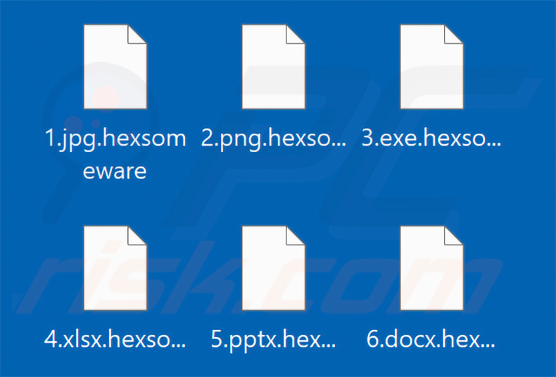 Fichiers chiffrés par le ransomware Hexsomeware (extension .hexsomeware)