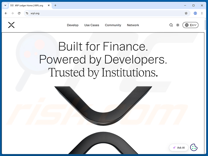 XRP Ledger Airdrop arnaque - site web réel (xrpl.org)