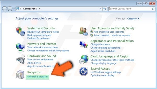 Panneau de configuration Windows 7 - désinstaller un programme