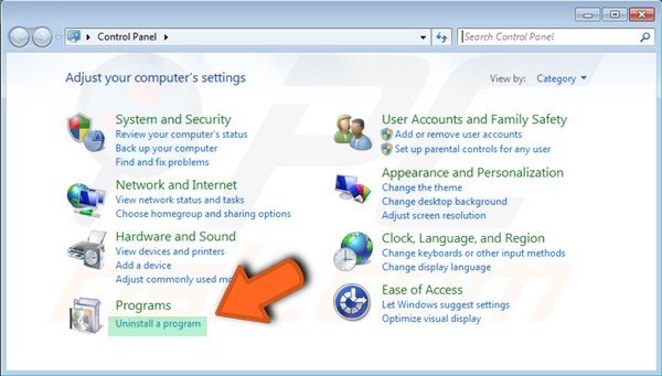 Panneau de Configuration de Windows 7 l - désinstaller un programme