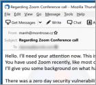 Arnaque Courriel Zero Day Security Vulnerability On Zoom App