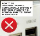 REPARER : Windows n'a pas pu lier automatiquement la pile de protocoles IP à la carte réseau