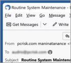 Courriel Arnaque Routine System Maintenance