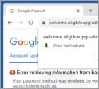POP-UP Arnaque Error Retrieving Information From Bank