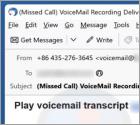 Courriel Arnaque Voicemail Transcript