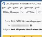 Courriel Arnaque DHL - Incoming Shipment Notification
