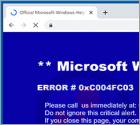 POP-UP Arnaque ERROR 0xC004FC03