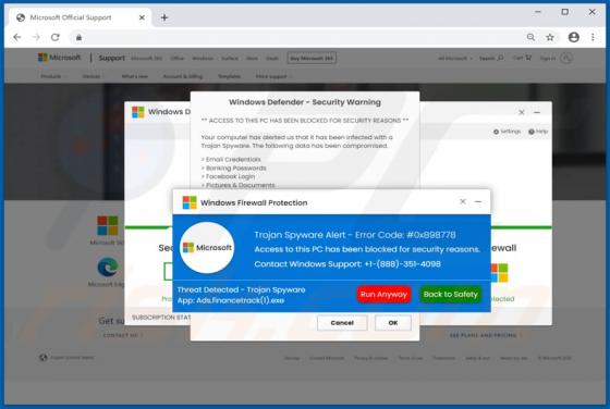 POP-UP Arnaque Windows Defender - Security Warning