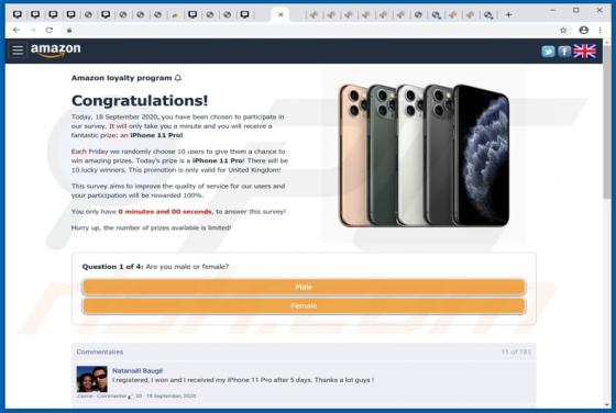 POP-UP Arnaque Amazon Loyalty Program