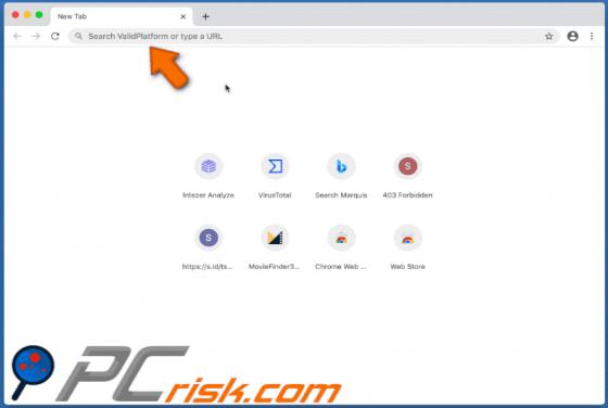 Redirection Search.validplatform.com (Mac)