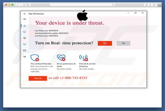 POP-UP Arnaque MacOS Security (Mac)
