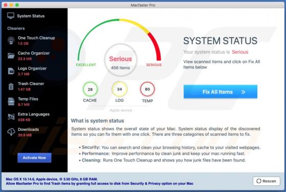 Application Non Désirée Macfaster Pro (Mac)