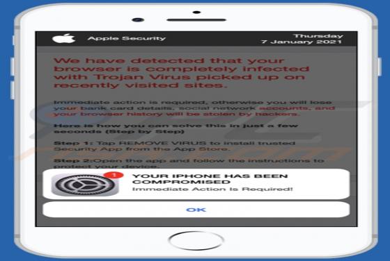 POP-UP Arnaque YOUR IPHONE HAS BEEN COMPROMISED (Mac)