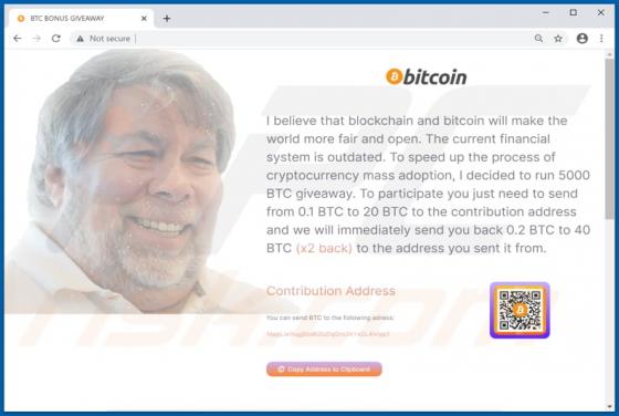 Arnaque BTC Giveaway