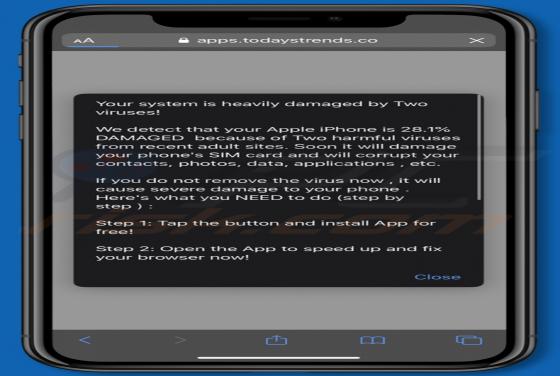 POP-UP Arnaque Your system is heavily damaged by Two viruses! (Mac)