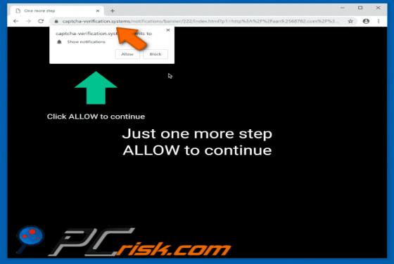Redirection POP-UP Captcha-verification.systems
