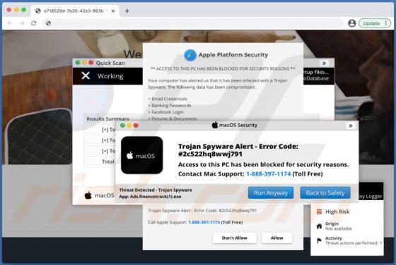 POP-UP Arnaque Error Code: #2c522hq8wwj791 (Mac)