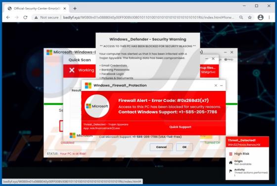 POP-UP Arnaque Firewall Spyware Alert